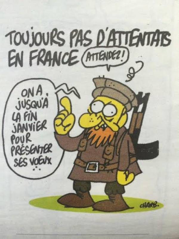 Le dernière caricature de Charb dans Charlie Hebdo.