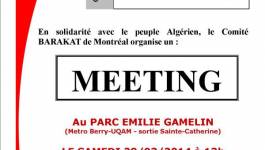 Un mouvement Barakat organise un meeting de solidarité avec le peuple algérien