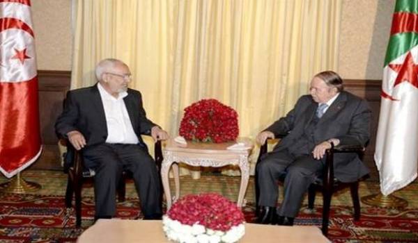 Abdelaziz Bouteflika recevant l'islamiste tunisien Rached Ghannouchi.