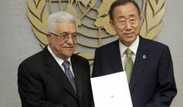 Mahmoud Abbas avec Ban Ki-moon, SG de l'Onu